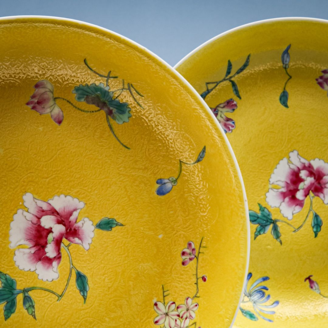 Square Yellow Chinese Plates (1)